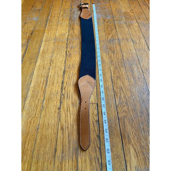 GAP Wide Black Stretch Waist Belt w/Leather Trim sz M - Picture 10 of 12